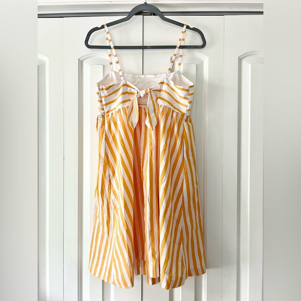 NWT J. Crew Strappy Tie Back Mini Dress in Orange Stripe - Picture 5 of 7